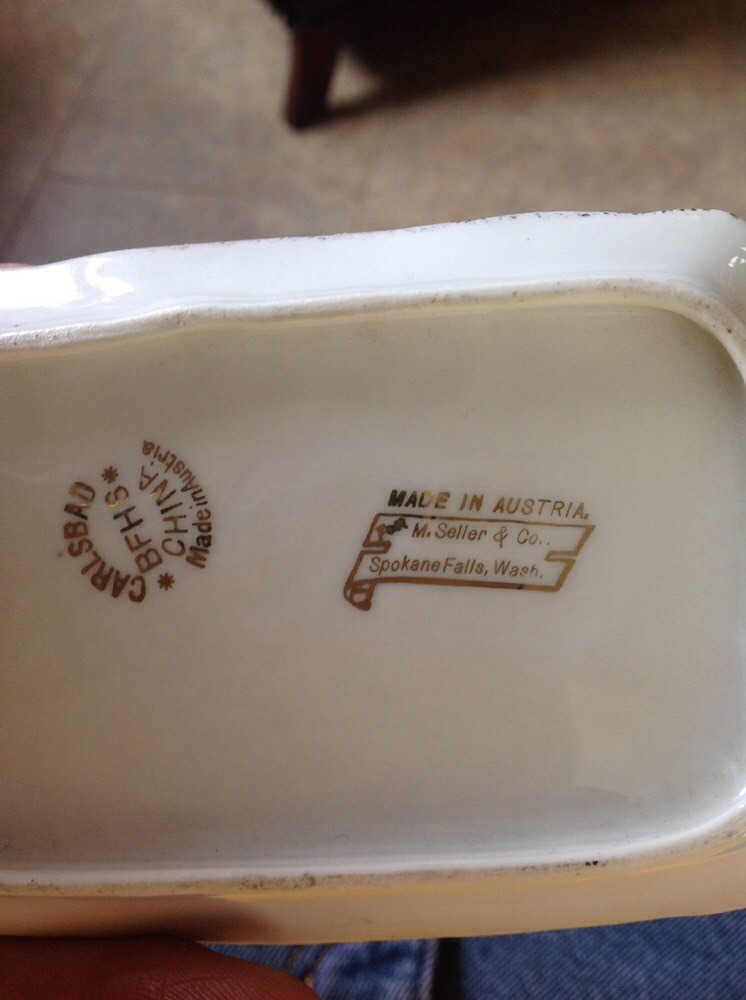 SPOKANE FALLS WASHINGTON SOUVENIR CHINA M SELLER & CO ASHTRAY