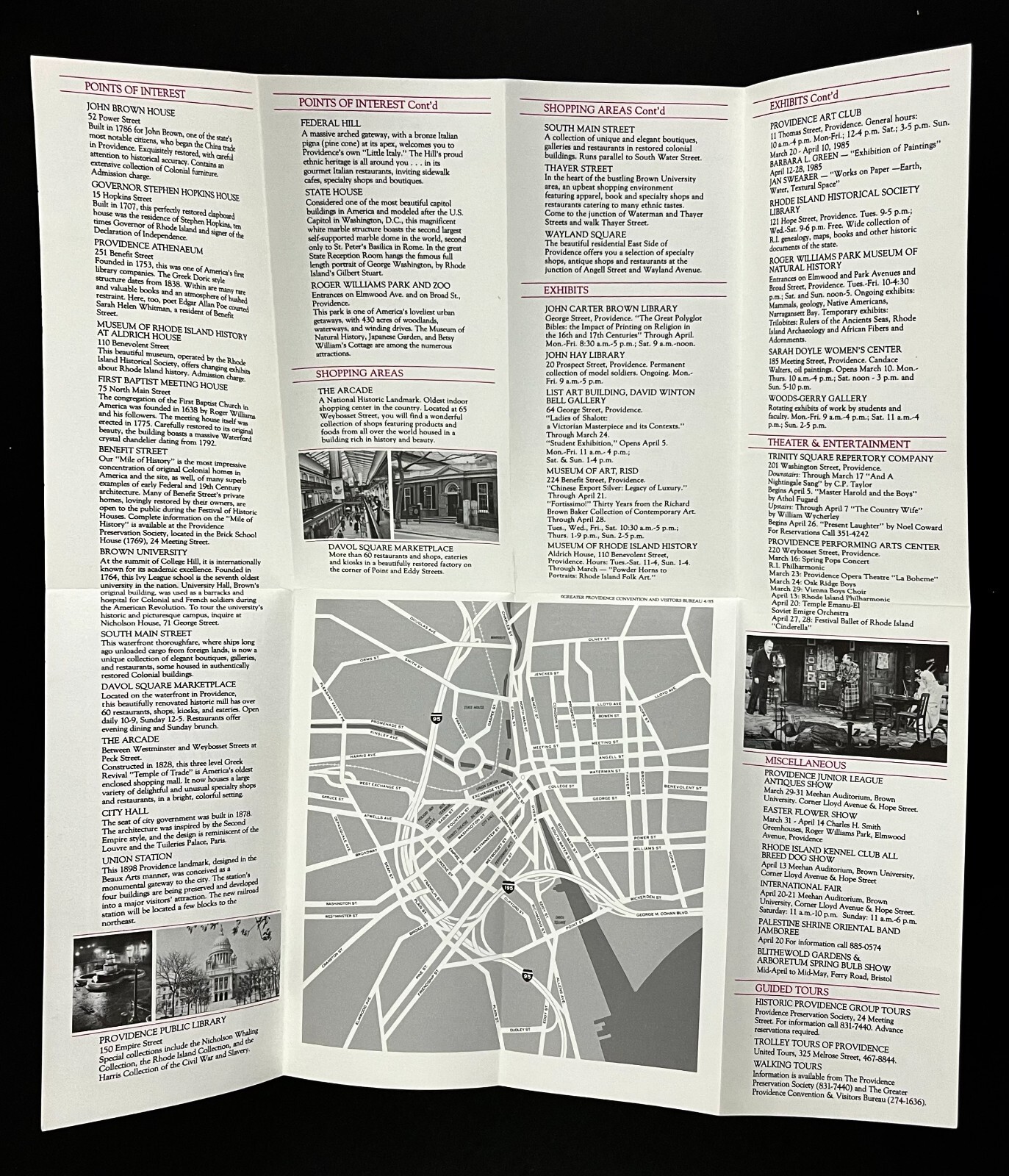 1980s Providence Rhode Island Vintage Travel Brochure Lot Walkable City Guide RI