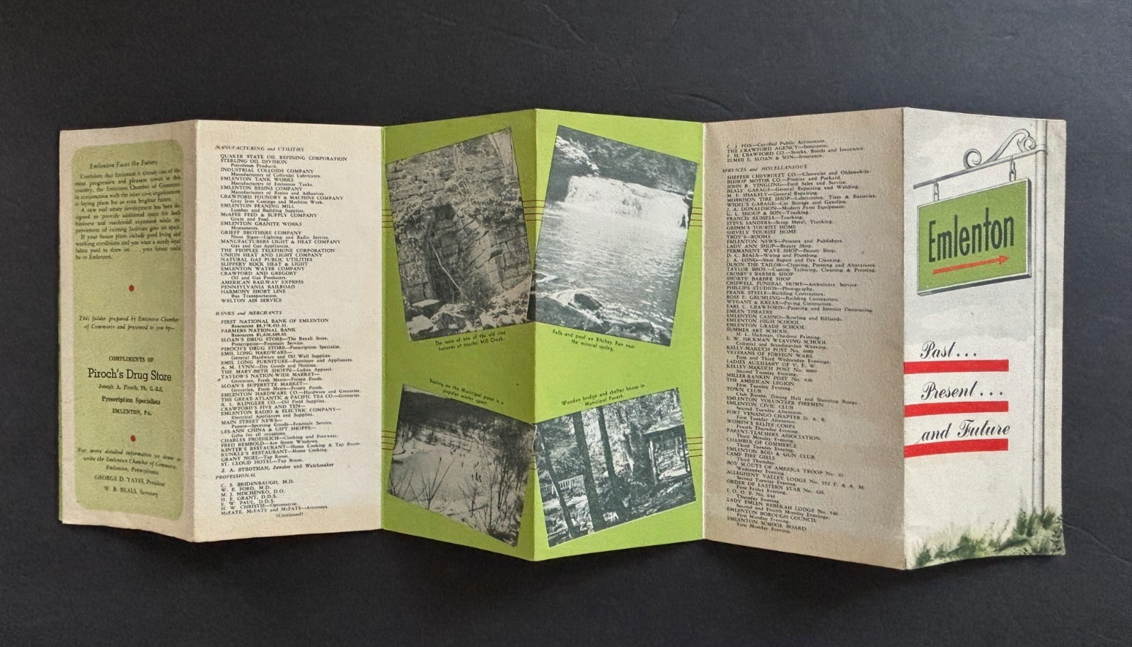 VTG 1940s Emlenton PA Brochure Town History Photos Business Nature Map Airport +