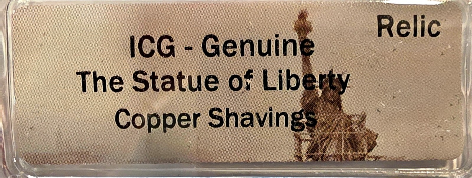 ICG Genuine Statue of Liberty Copper Shavings Relic Authentic Historic Artifact