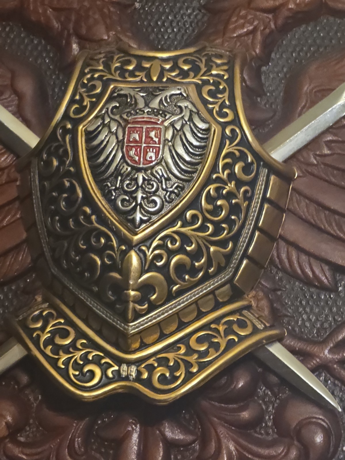 Antique Panoply Coat of Arms Spain Blazon Sword Toledo Eagle- Wall Hanging.