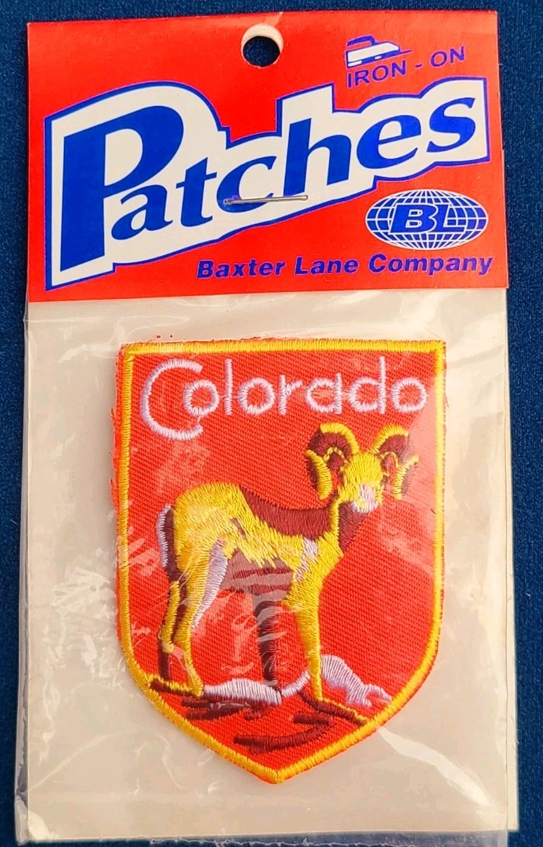Colorado Bighorn Iron-On Souvenir Travel Patch by Baxter Lane – New, Vintage