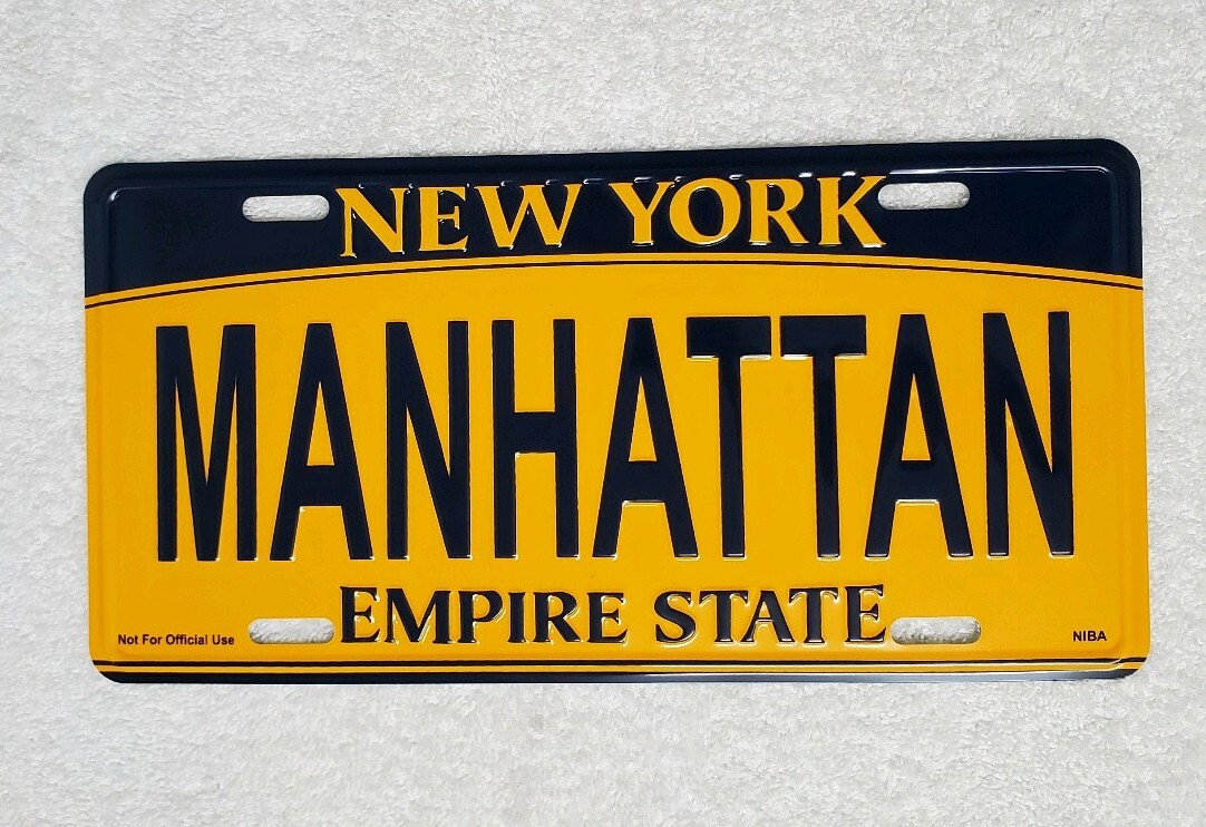 “MANHATTAN” New York License Plate Official Size Embossed Souvenir Travel Gift