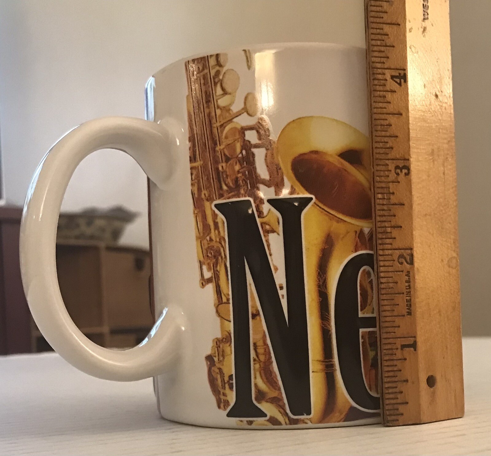 New Orleans Bourbon St Souvenir Jumbo Embossed Coffee Mug Ceramic Unbranded