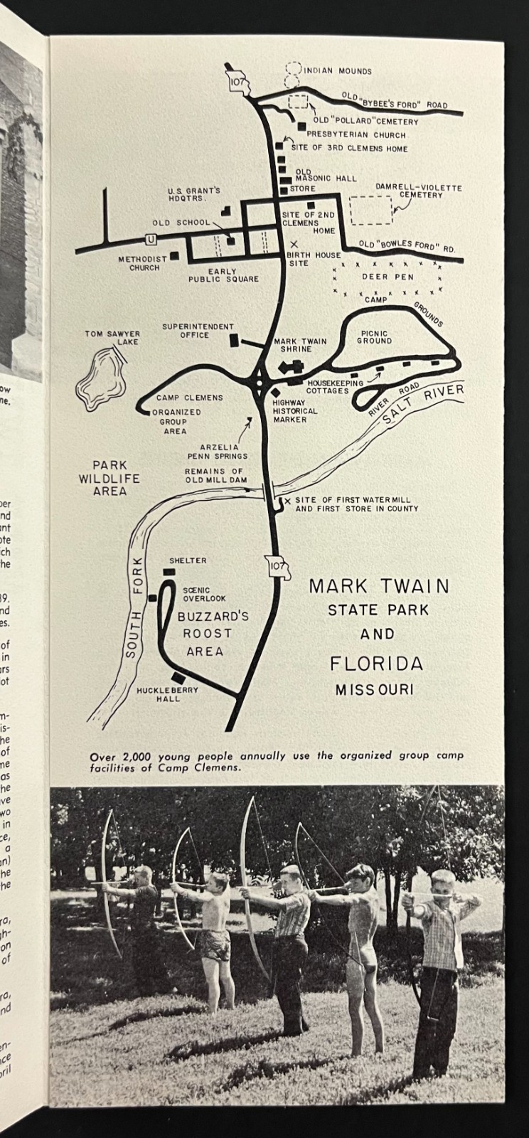 1970s Jefferson MO Mark Twain Shrine Birthplace State Park Vintage Brochure