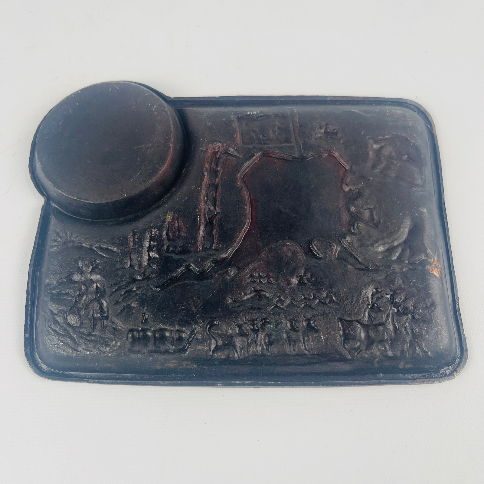 Vintage Alaska Mt. McKinley 20,320 Metal Souvenir Dish Copper Tone