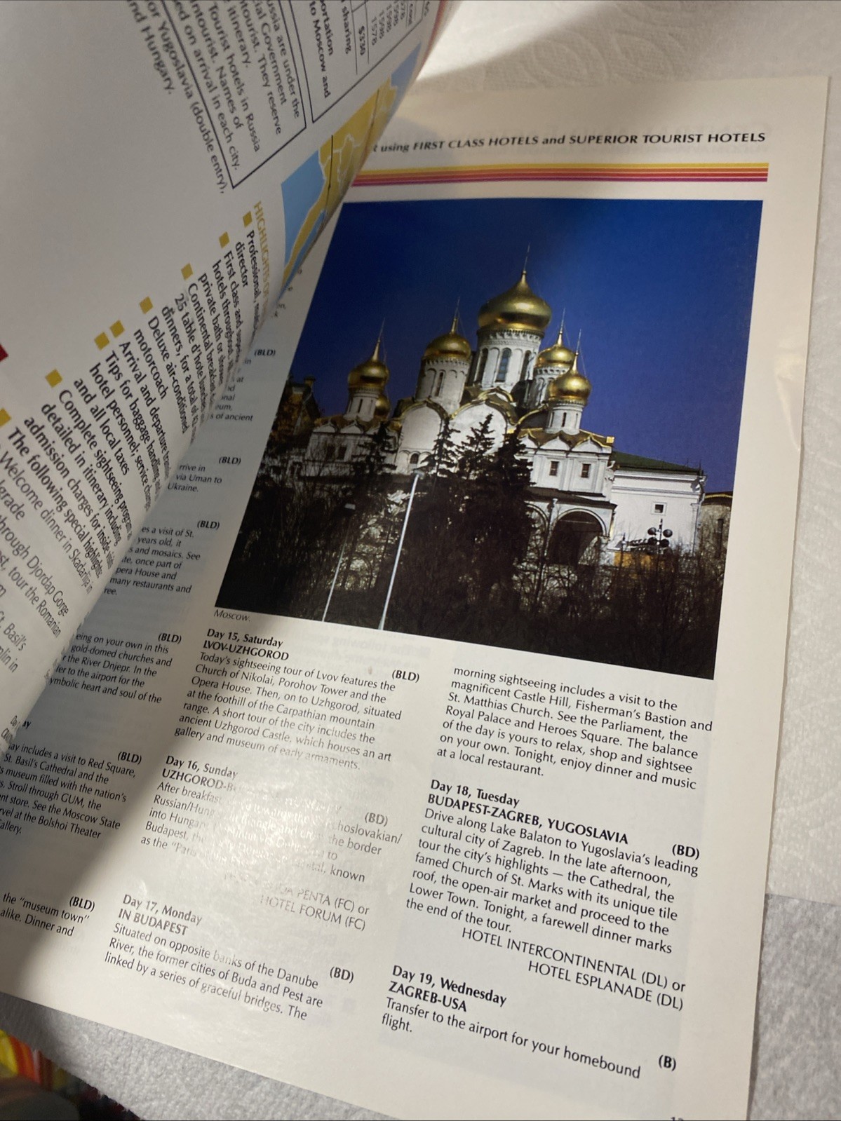 1989 Russia And EASTERN EUROPE TOURS ITINERARY TRAVEL BROCHURE By Lufthansa