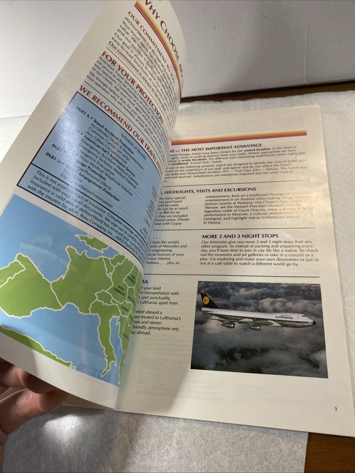 1989 Russia And EASTERN EUROPE TOURS ITINERARY TRAVEL BROCHURE By Lufthansa