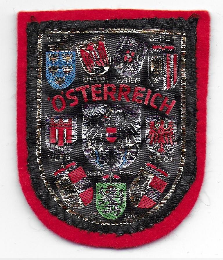 Austria Österreich Woven Cloth Travel Souvenir Patch Eagle Coat of Arms States