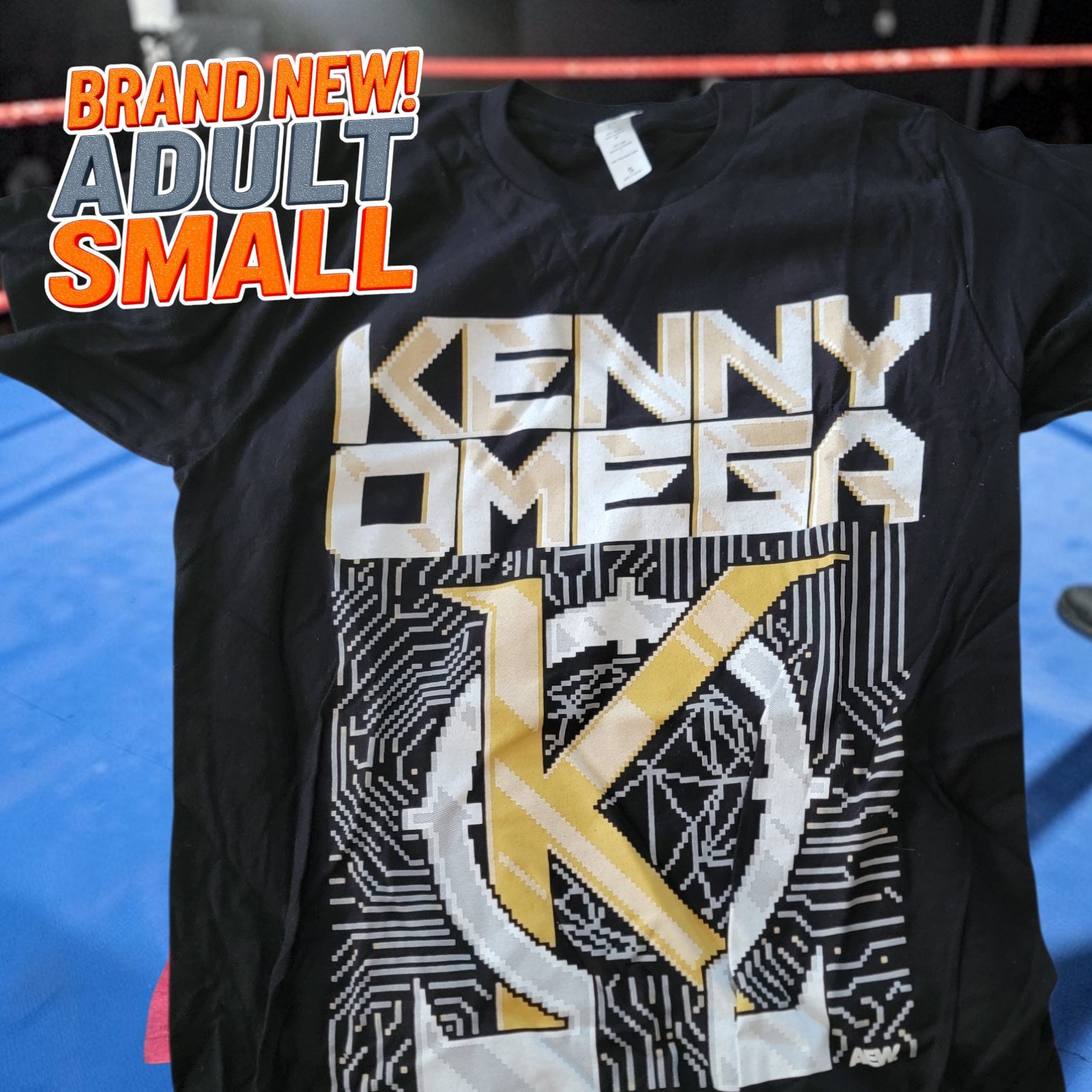 Kenny Omega ‘8-Bit Pro Wrestling Crate Black ADULT SMALL T-Shirt AEW BULLET CLUB
