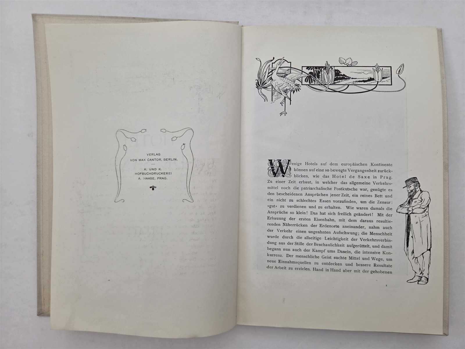 1900s antique HOTEL DE SAXE prag prague luxury hotel SOUVENIR BOOK business ads