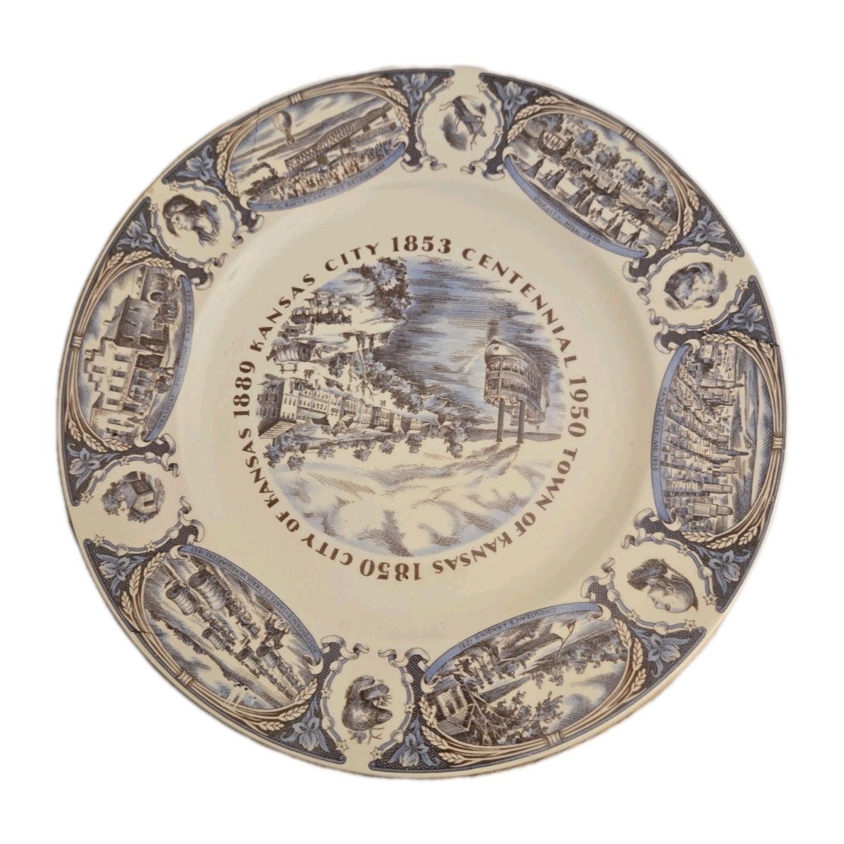 Vintage Kansas City Centennial Collector Plate, 1850- 1950, 11in