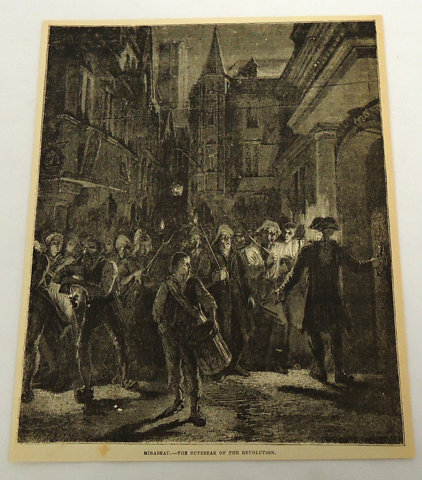 1876 magazine engraving ~ MIRABEAU, OUTBREAK OF REVOLUTION, France