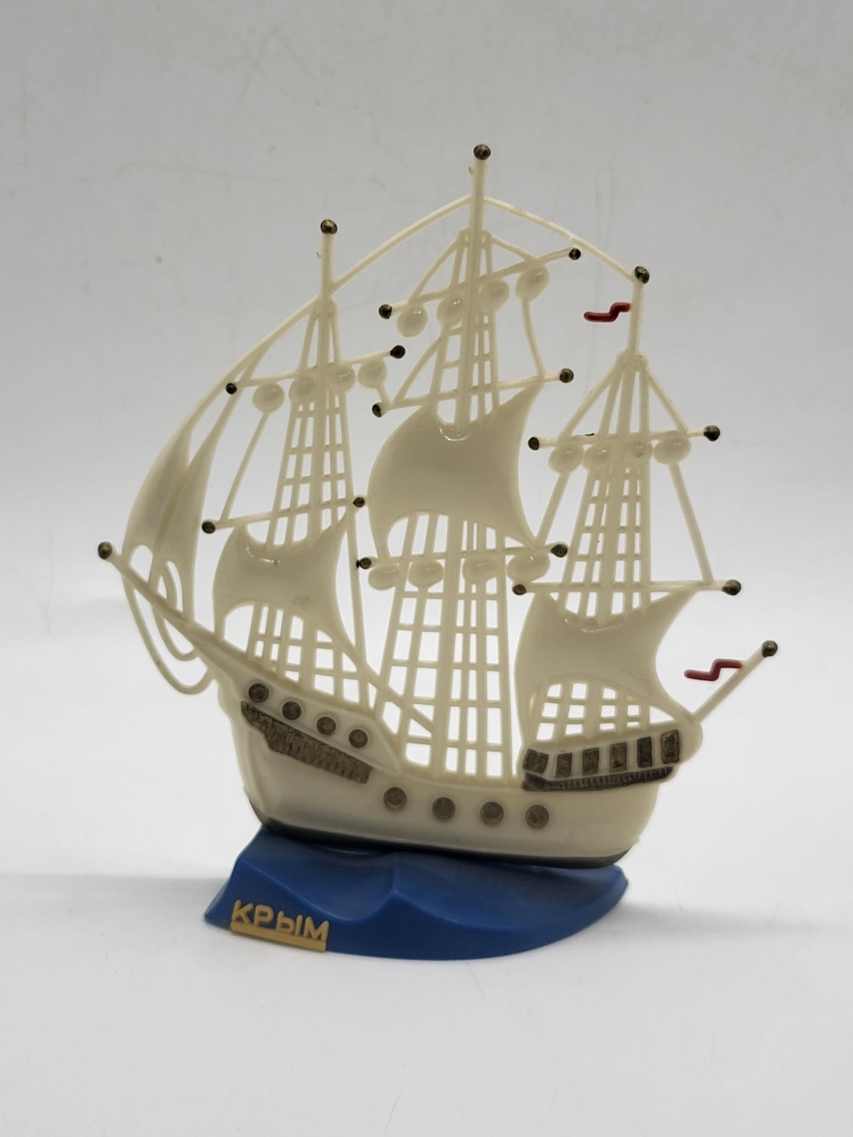 Vintage tabletop souvenir sailboat from the USSR period, Ukraine