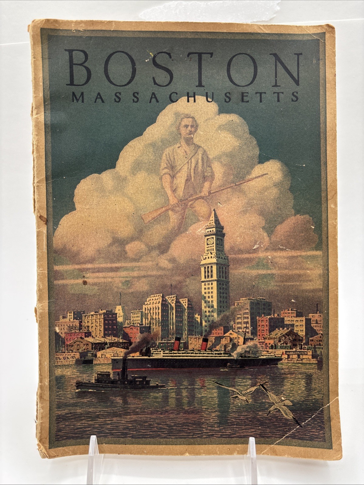 1928 BOSTON MASSACHUSETTS CHAMBER OF COMMERCE TRAVEL GUIDE MAPS AND PHOTOS