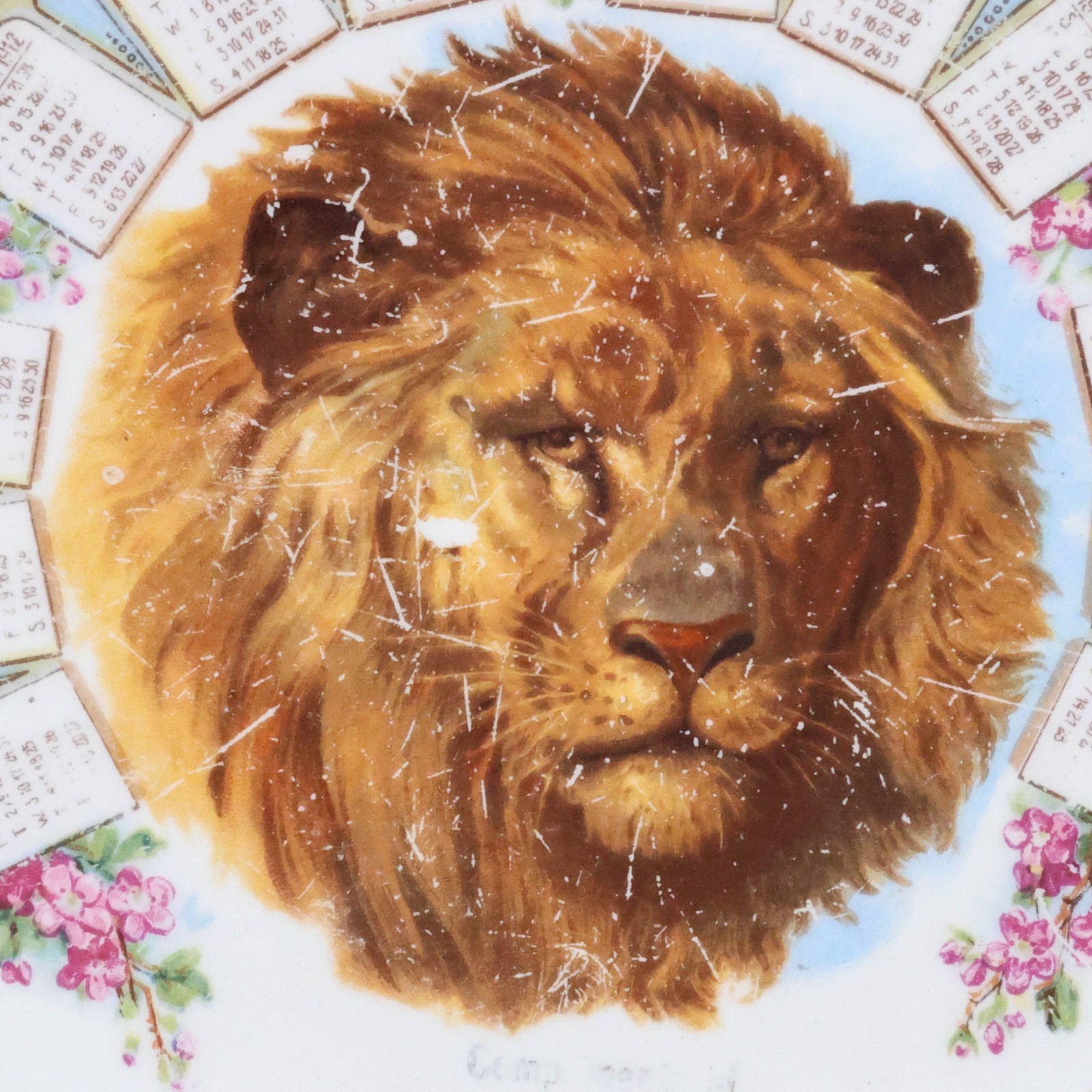 Antique 1912 Advertising Calendar Plate Goshen Oregon Lion Rooney Brothers