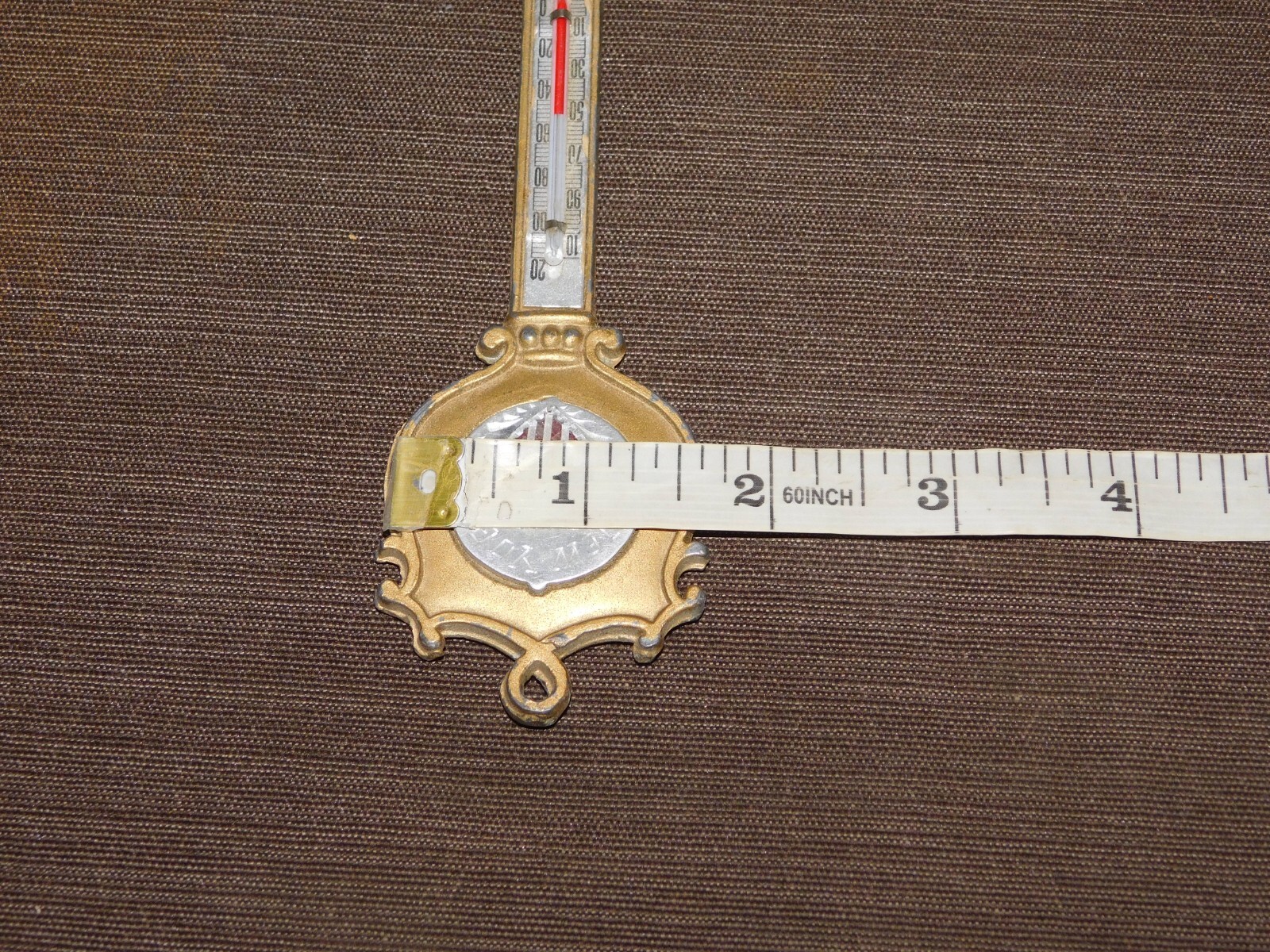 VINTAGE 6 1/2″ HIGH SOUVENIR KEY NEW YORK CITY METAL THERMOMETER