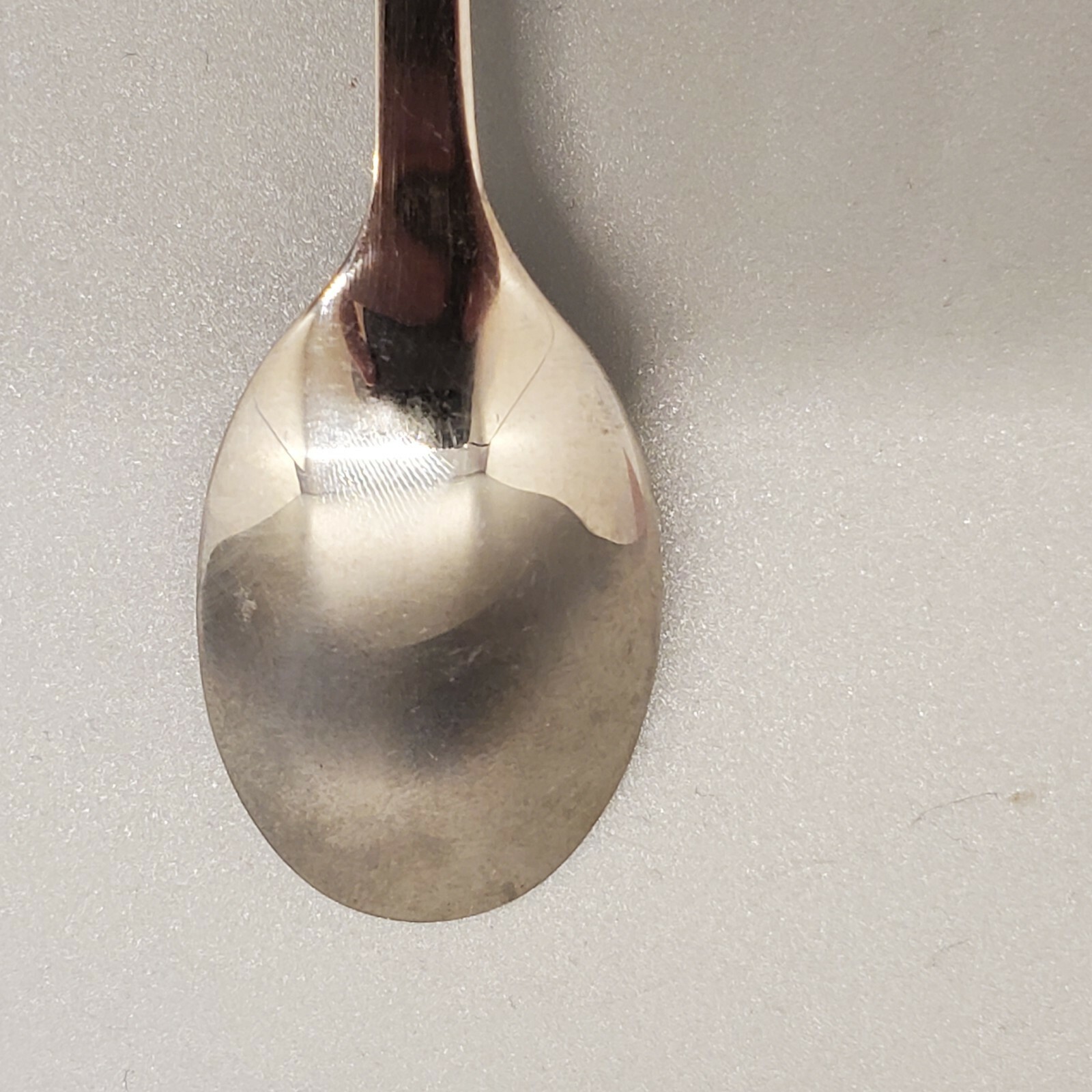 Pastoral Scene Souvenir Spoon Pewter Stainless Steel Herding Goats Cows VGUC