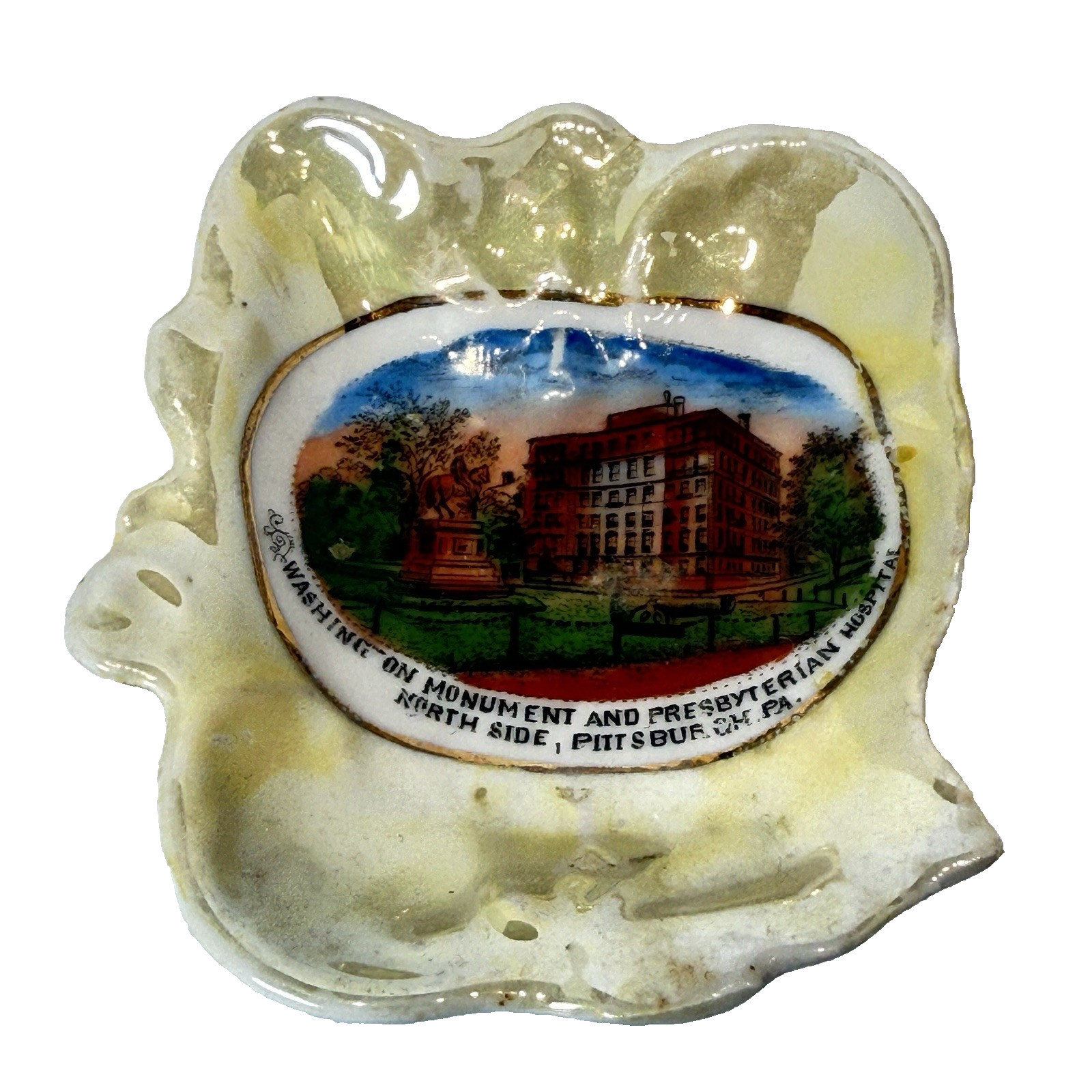 PITTSBURGH Pennsylvania PA Antique NORTH SIDE Souvenir TRINKET PLATE ASHTRAY