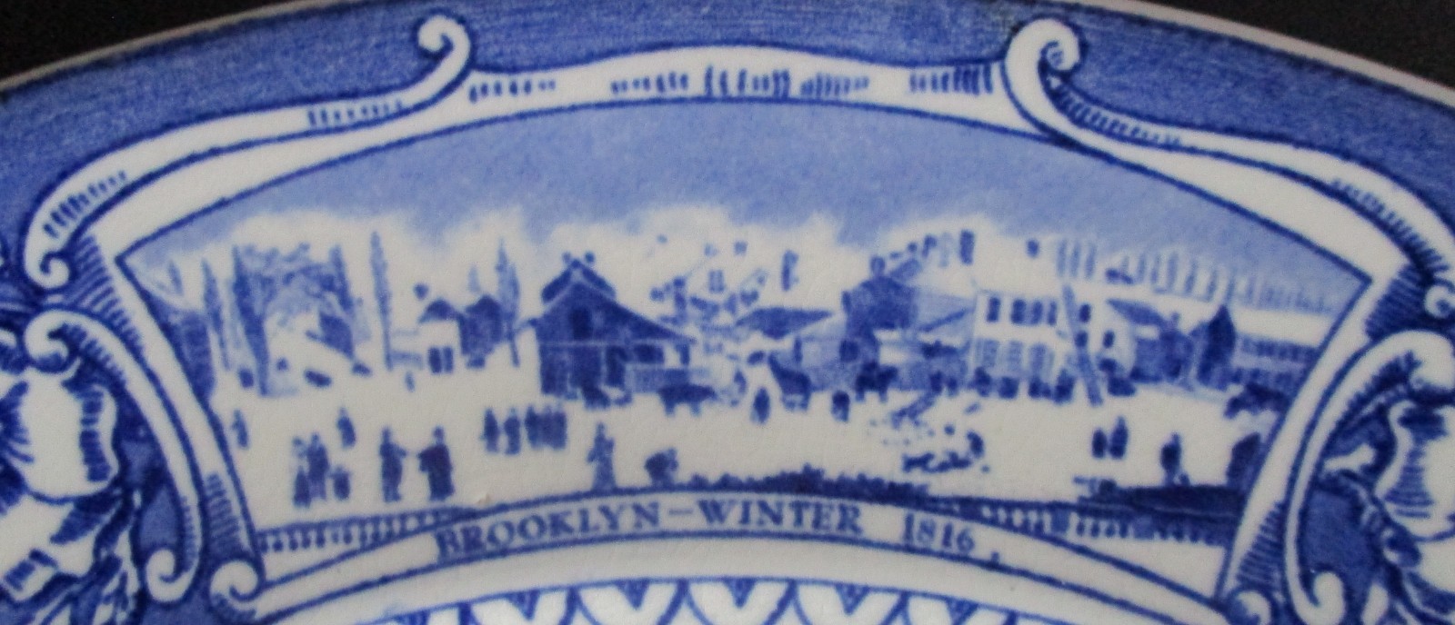 1936 Souvenir Wedgwood Plate Tercentenary Long Island New York Brooklyn Bridge