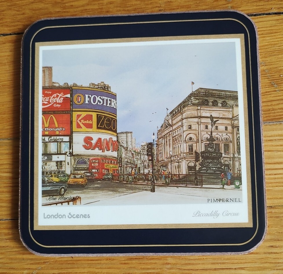 Vintage Scenes Of London Set Of 6 Drink Coasters : In Original Harrods Box