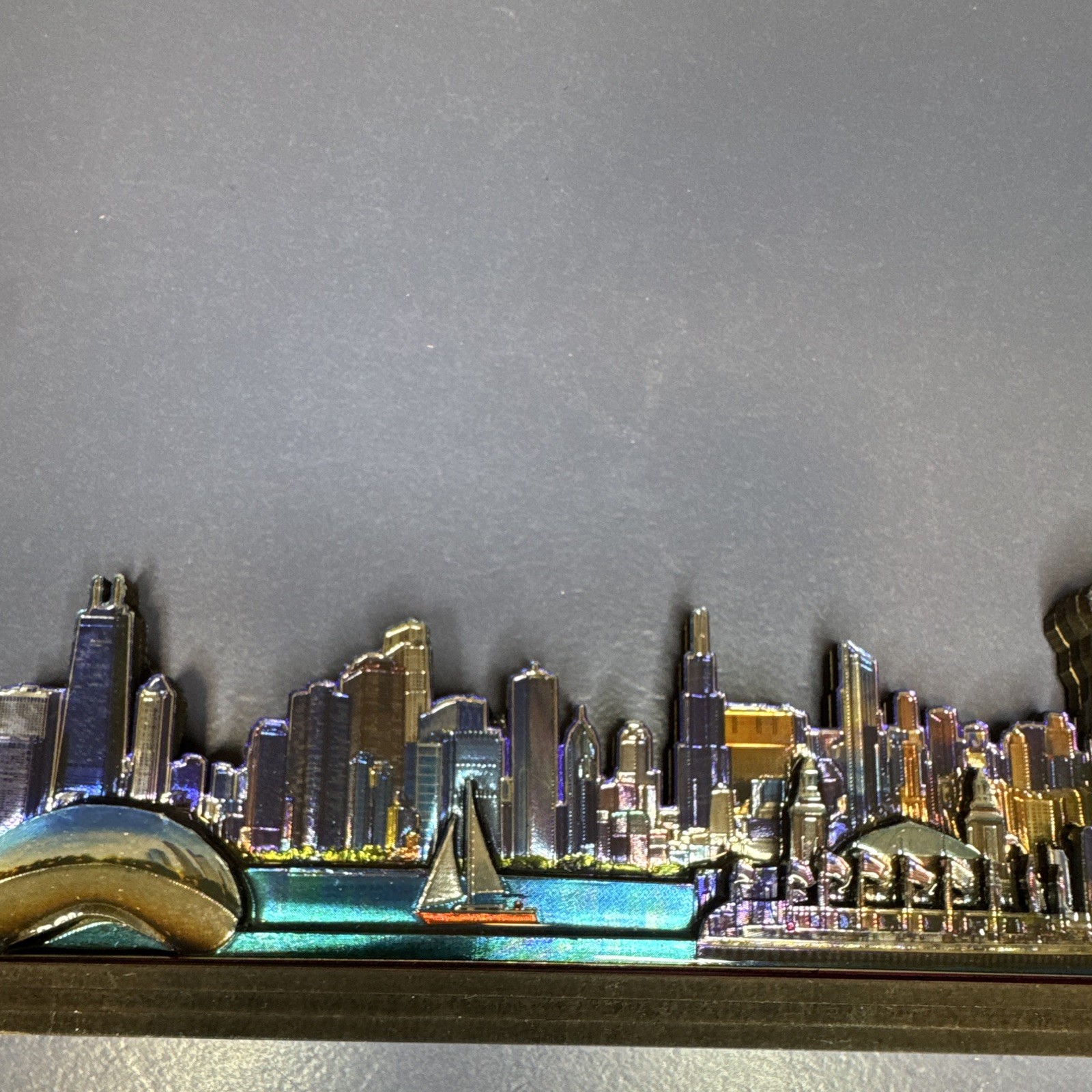 Chicago Skyline Souvenir Decorative Piece with Chicago Sign, Illinois