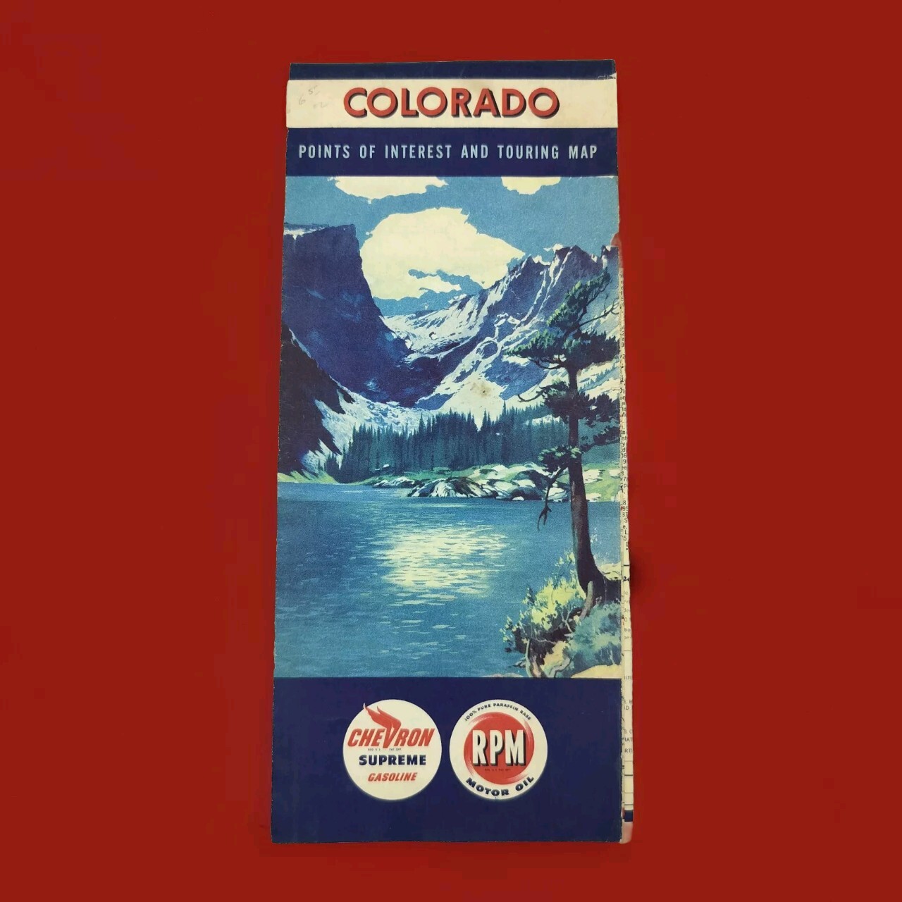 Colorado Chevron RPM Motor Oil Vintage Travel Touring Map