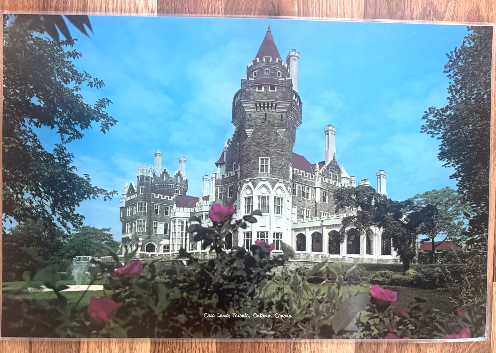 2 LANDMARK PHOTO PLACEMATS FROM TORONTO,CANADA~CASA LOMA & CN TOWER 1979