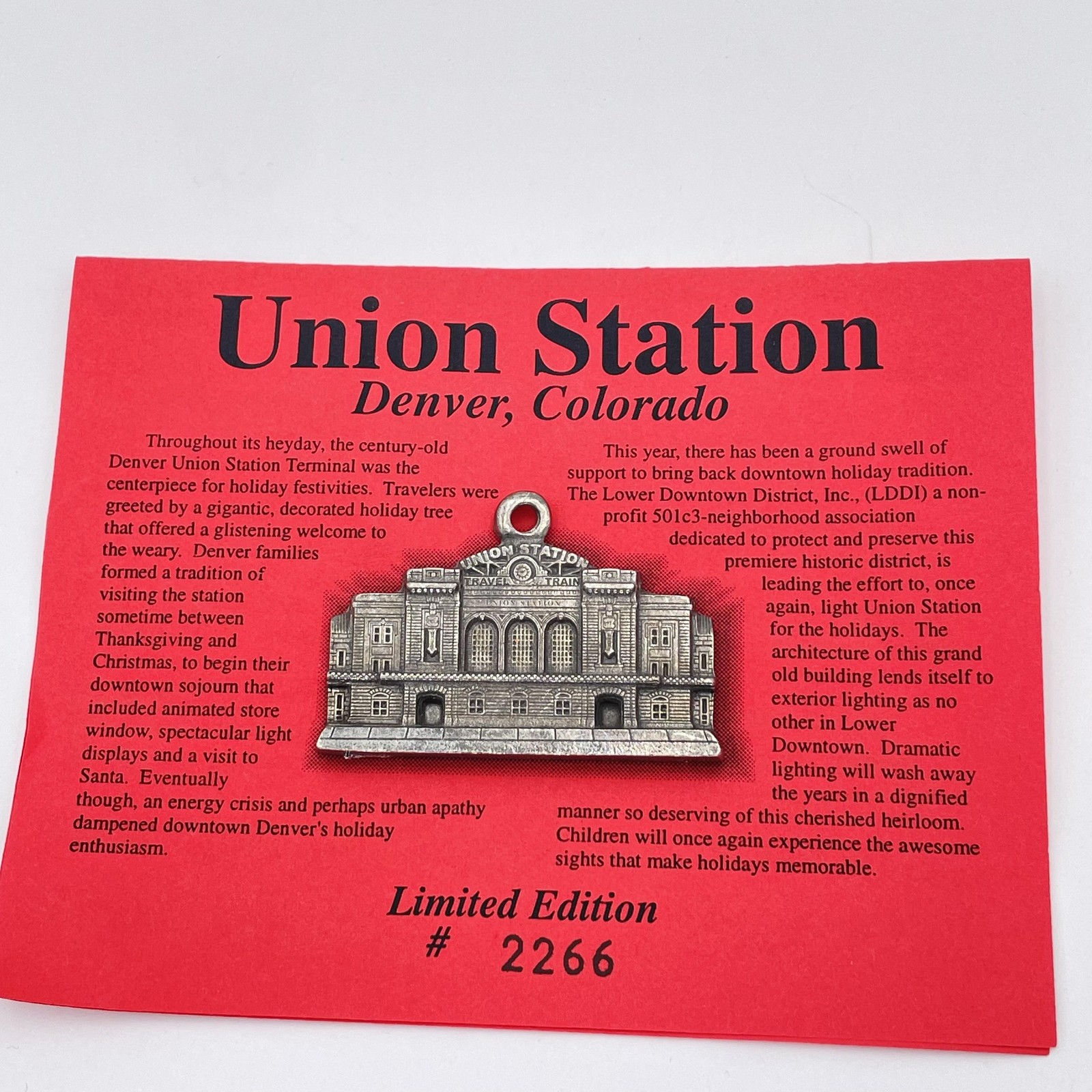 Aitkens Pewter Union Station Denver Colorado Christmas Ornament Limited 2266