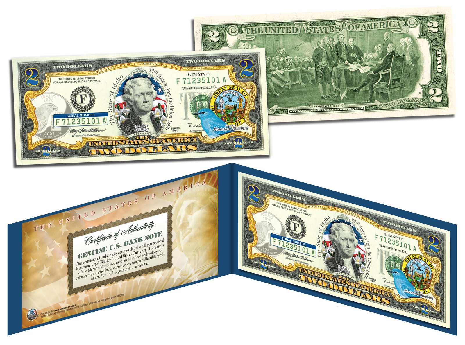IDAHO $2 Statehood ID State Two-Dollar U.S. Bill *Legal Tender* SPECIAL PRICE
