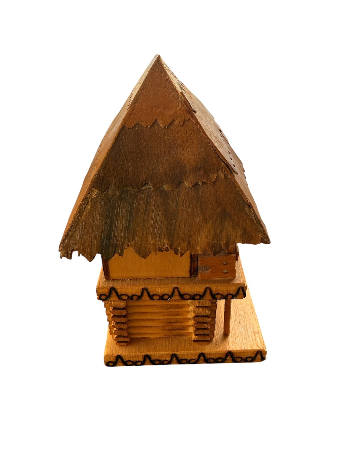 Romanian Wooden House Souvenir 1970s