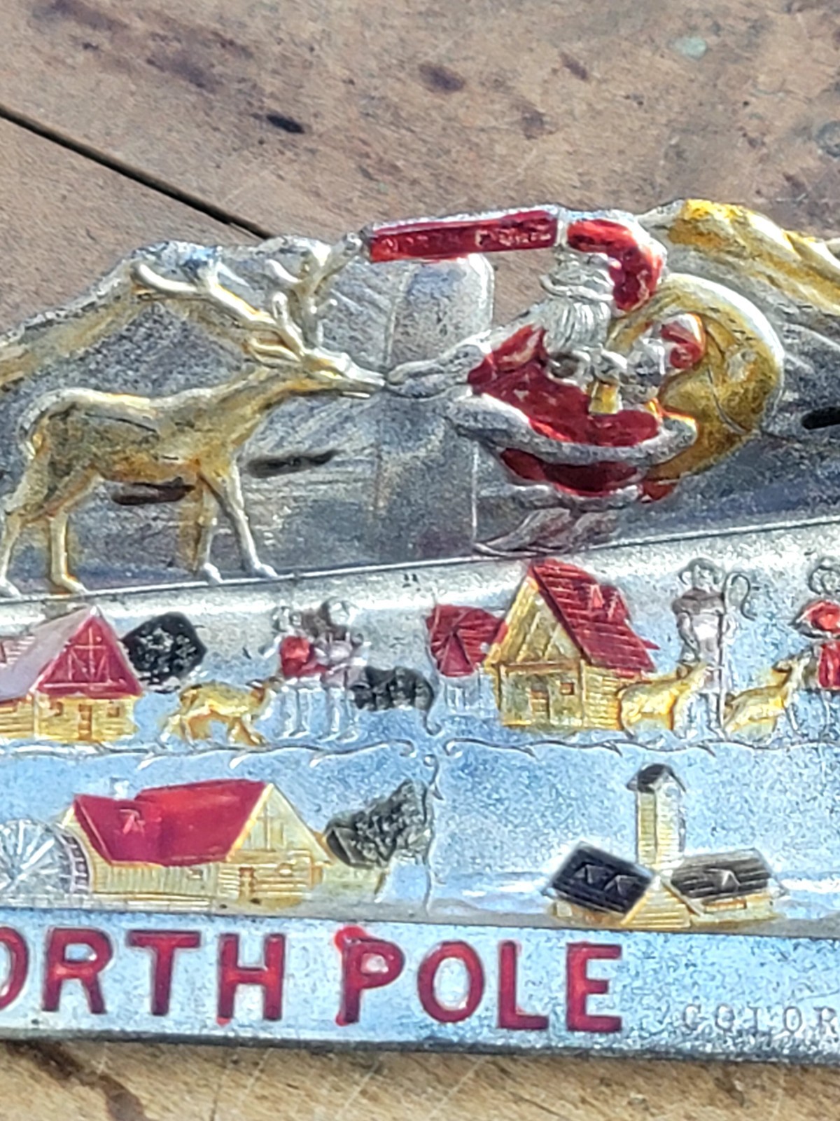 Tray Metal Souvenir From Colorado Vintage Hand Painted(3731HOMT)Enco Japan