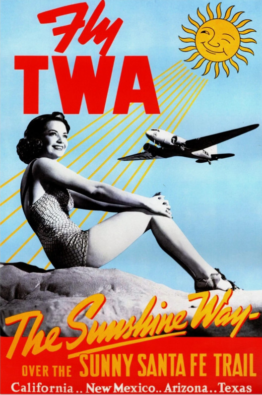 TWA Vintage California Travel Poster
