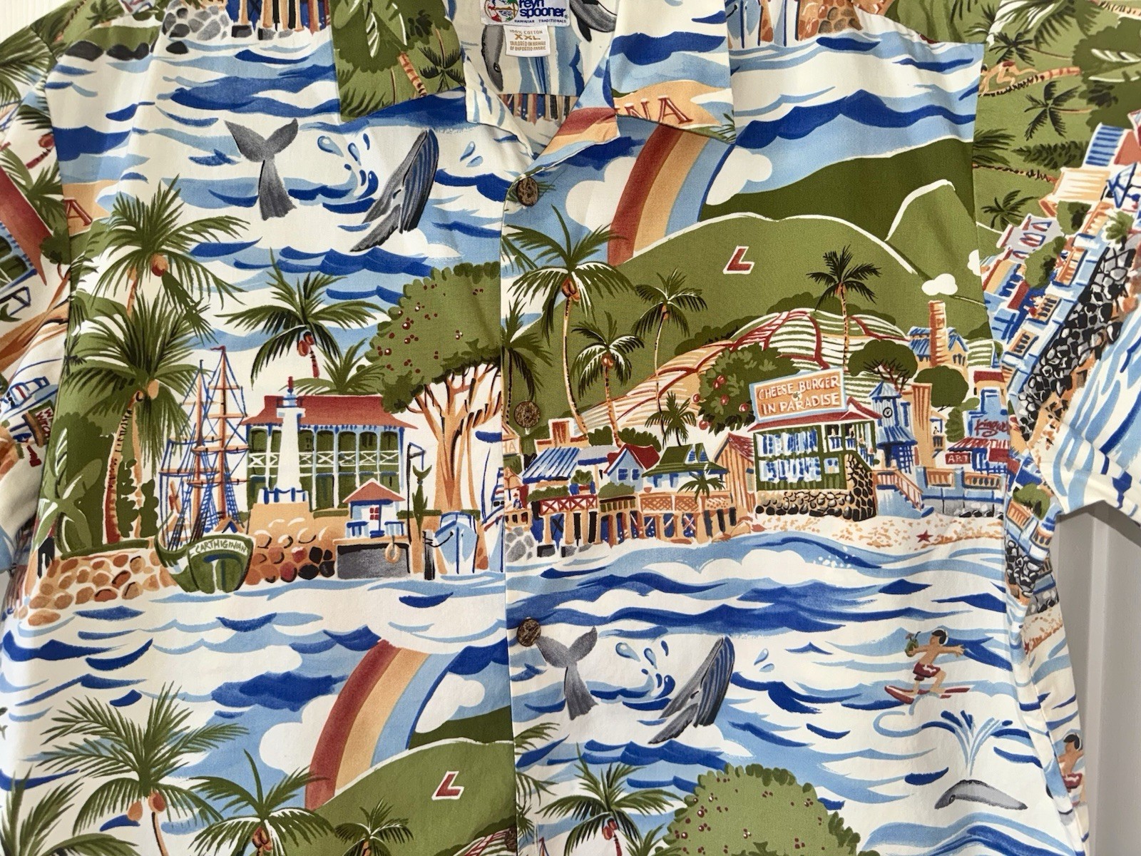 Lahaina Restaurant ‘Cheeseburger In Paradise’ Men’s Shirt Fit XL. NWOT