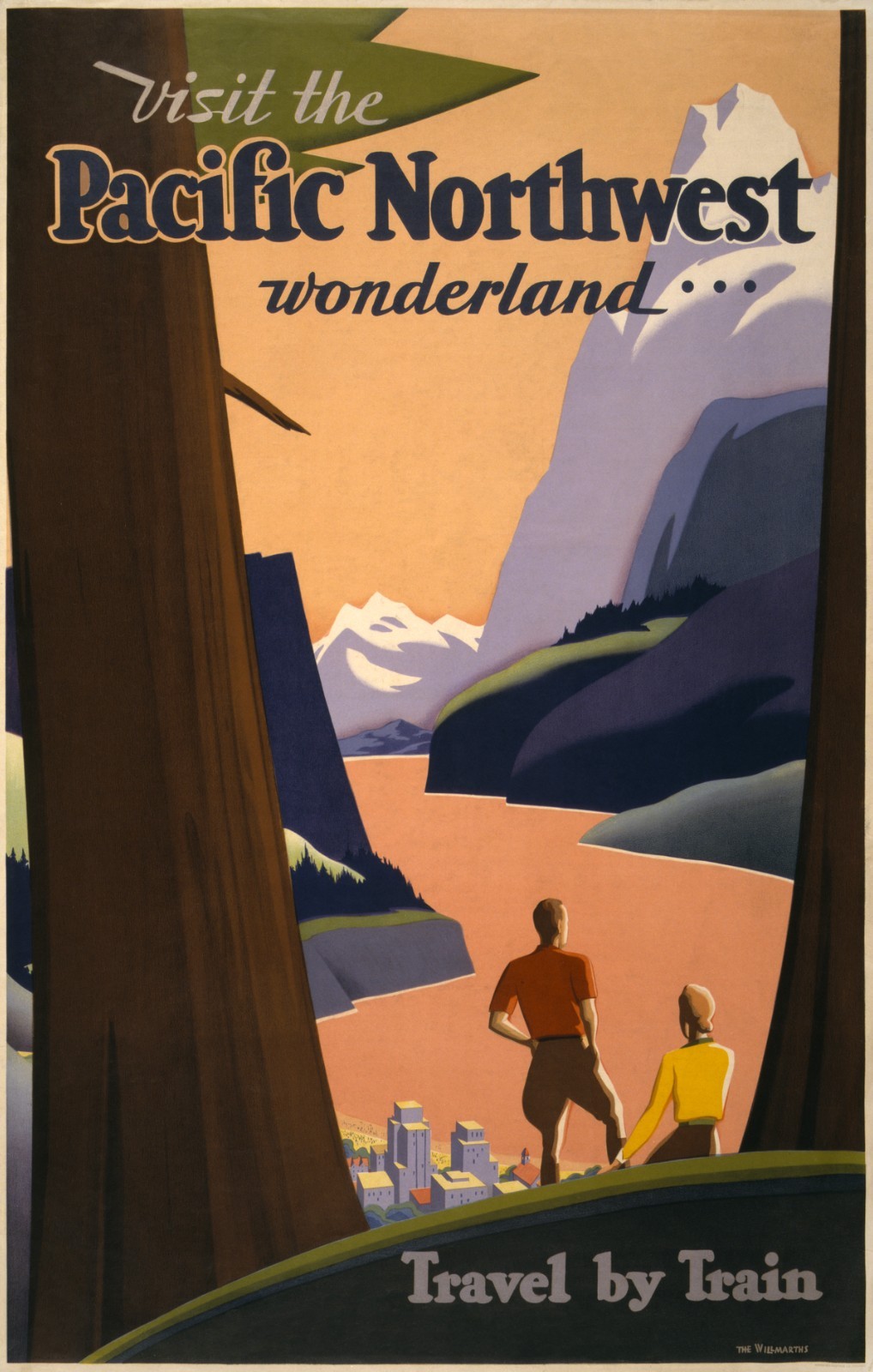 Pacific Northwest United States America Travel Advertisement Poster