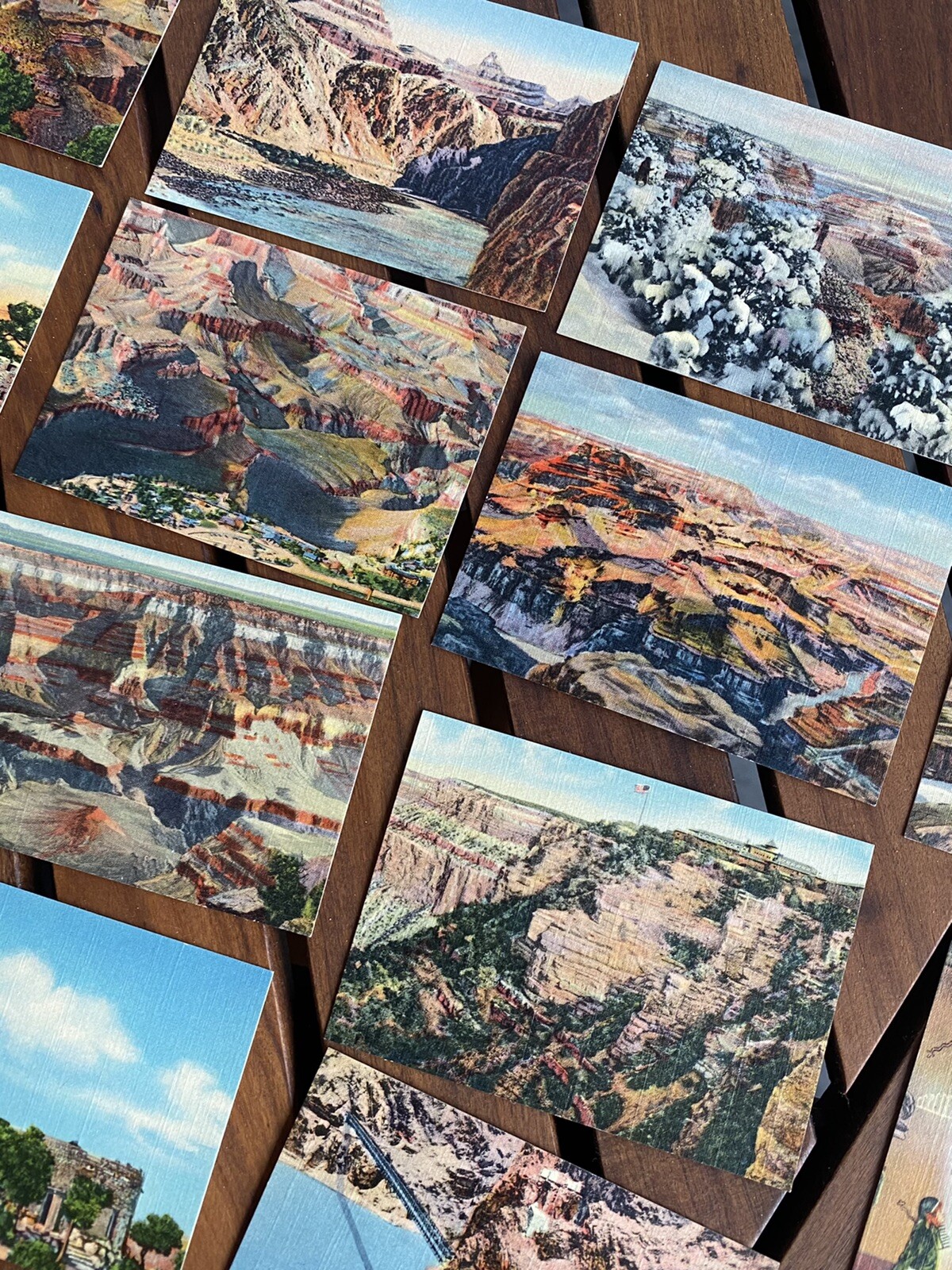 20 VTG GRAND CANYON CARDS SOUVENIR COLORED VIEWS TEXTURED LABELED POSTAGE 1.5 C
