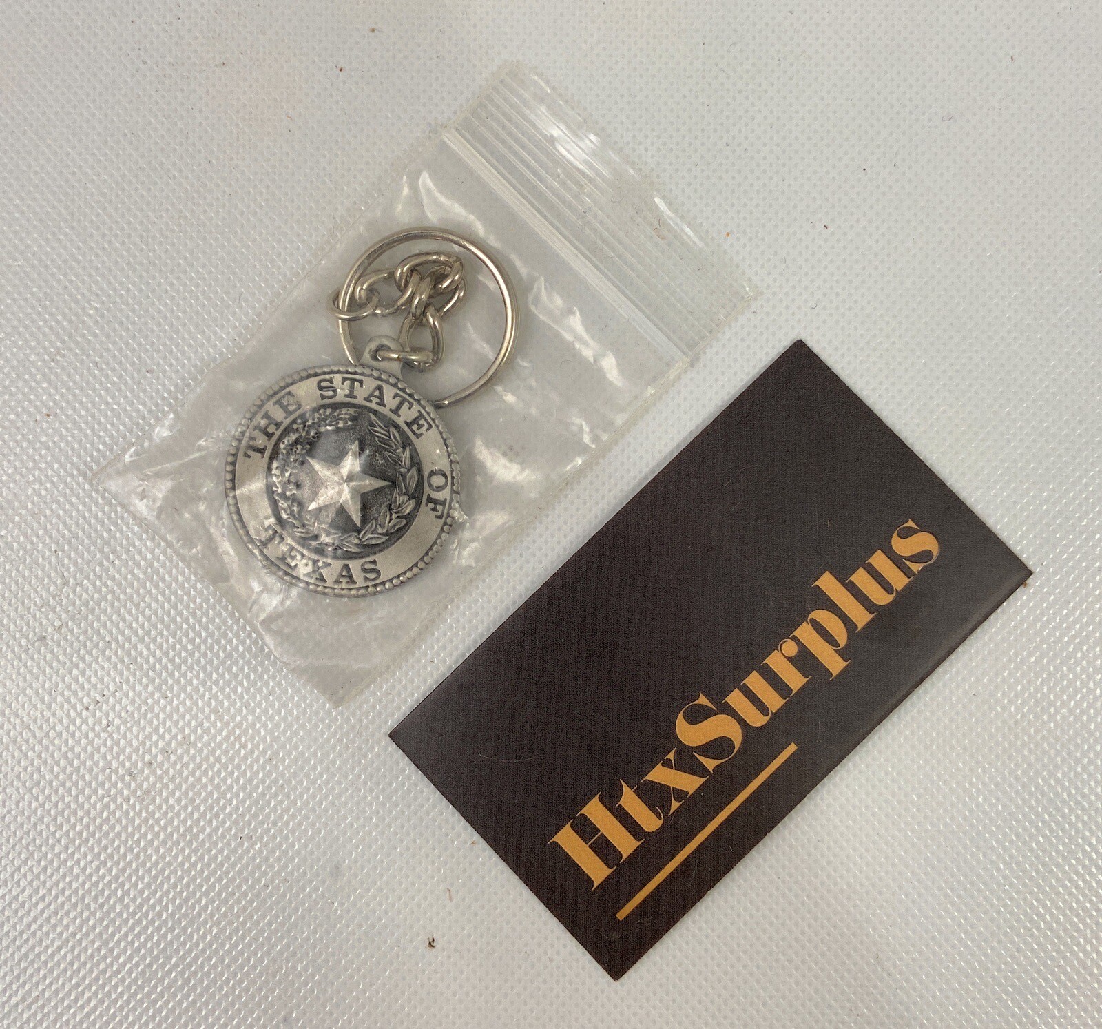 ☀️(1 pc) Texas State Seal Pewter Keychain, 1.25″ Round, Lone Star State Keyring
