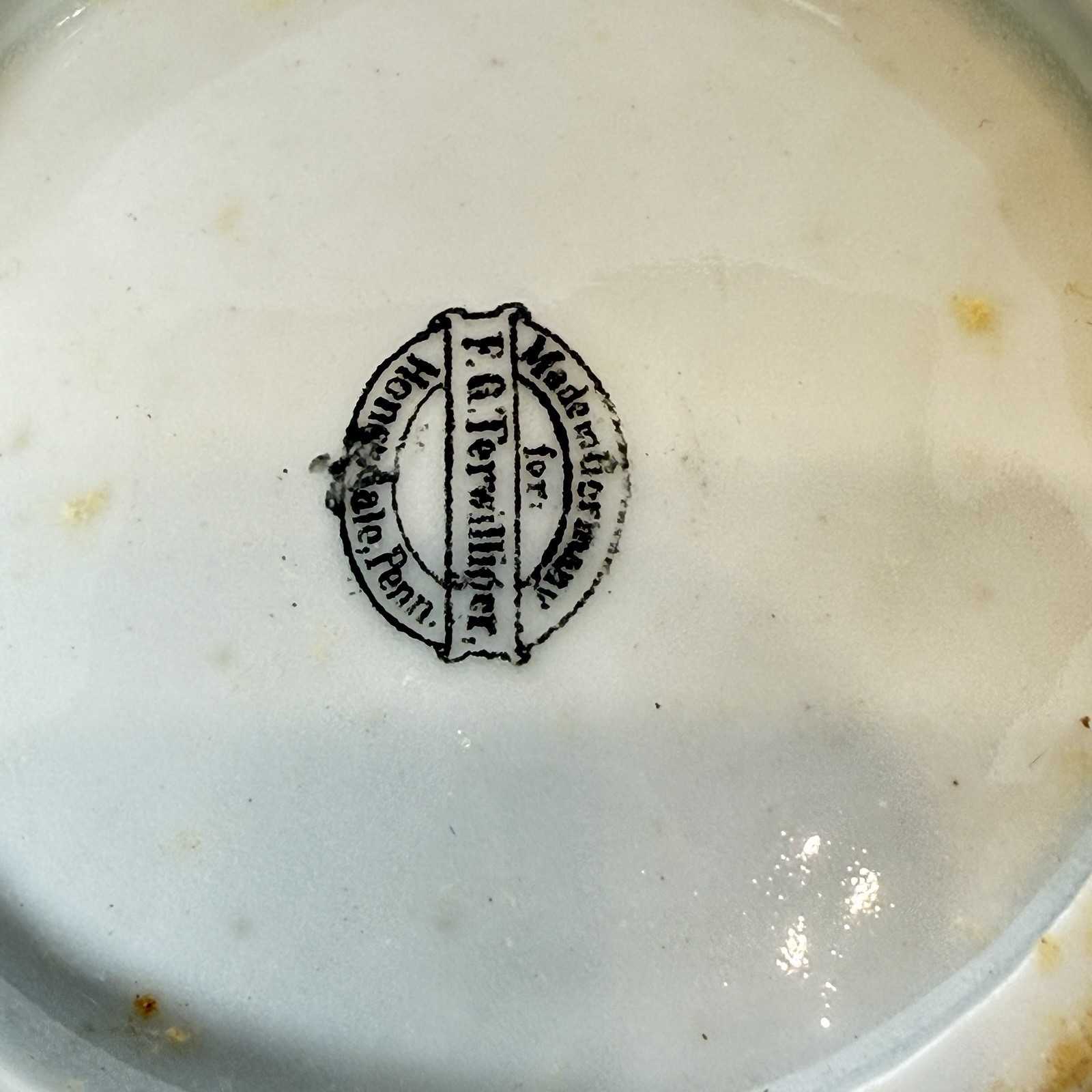 HONESDALE Pennsylvania PA Antique IRVING CLIFF Souvenir COBALT CHINA TRINKET