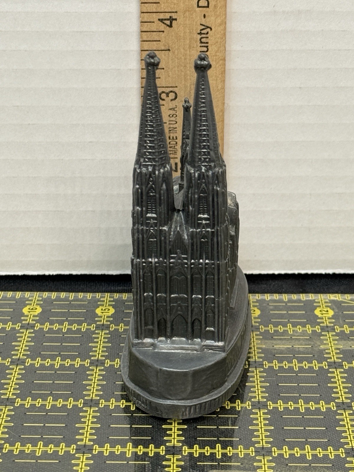 Cologne Cathedral Miniature Metal Pewter Kölner Dom Germany Gothic c1920s