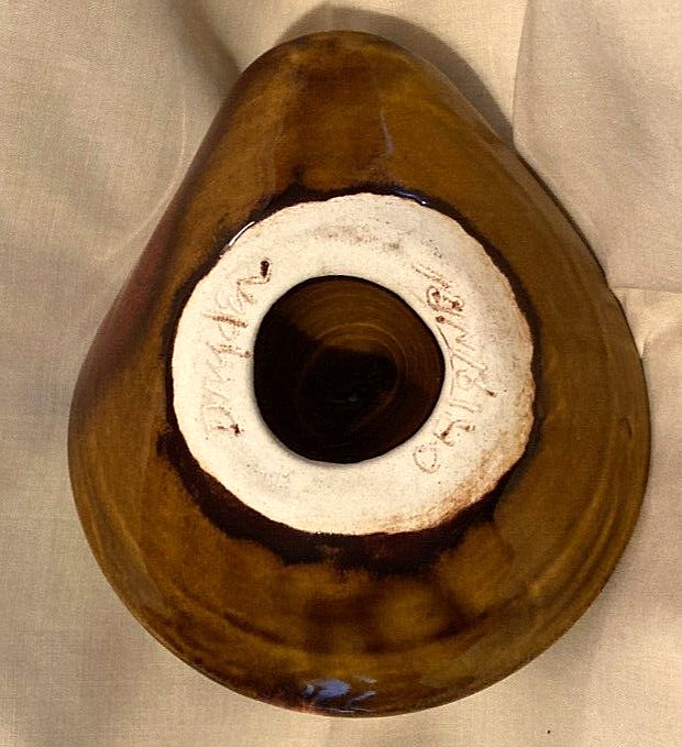 VTG 1970’s Dryden Original Pottery-Multicolor Drip Glaze Ring Dish/Hat/Decor-EUC