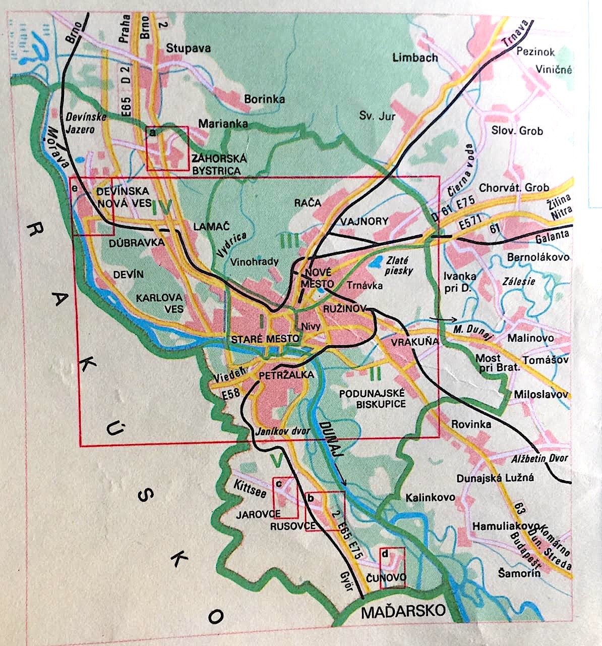 Street Map of Bratislava 1991 (the Last Year of Czechoslovakia)