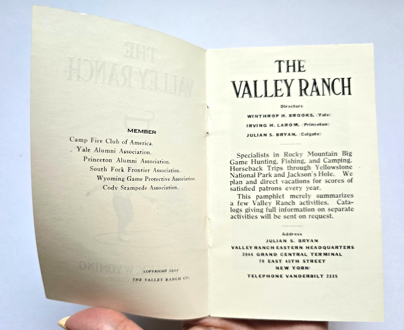 LOT of (4) VALLEY RANCH A2Z / Cody, Wyoming / Tri-Fold Brochures & Travel Book