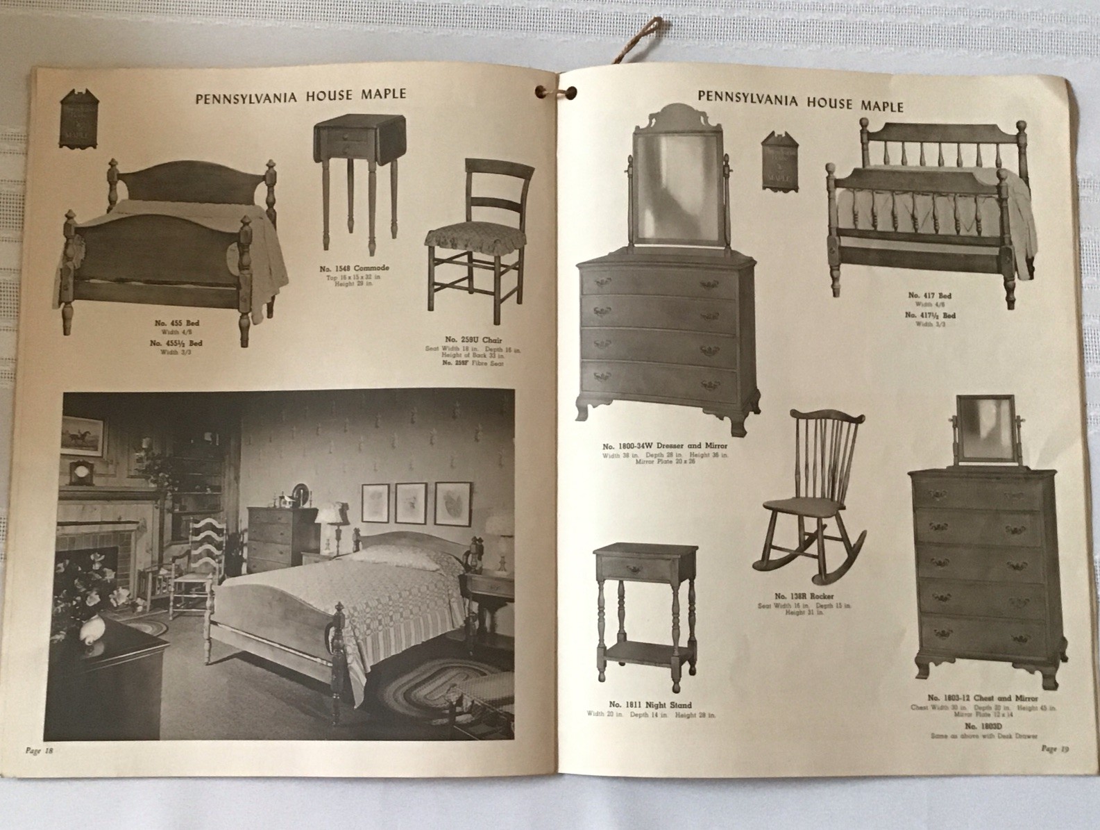 PENNSYLVANIA HOUSE MAPLE FURNITURE DISPLAY CATALOG, Lewisburg, Pa