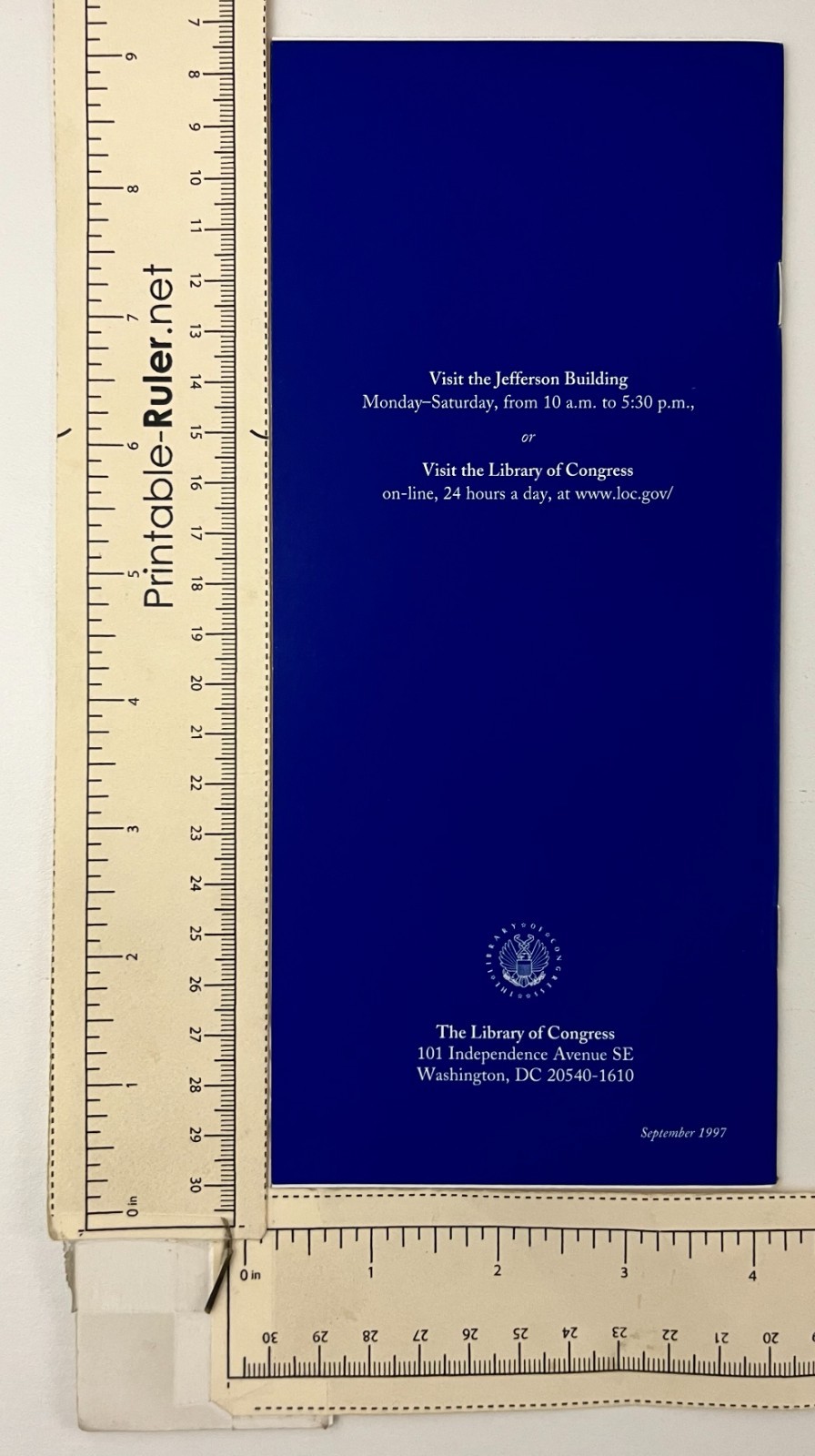 1997 Library Of Congress Jefferson Building Map Washington DC VTG Booklet