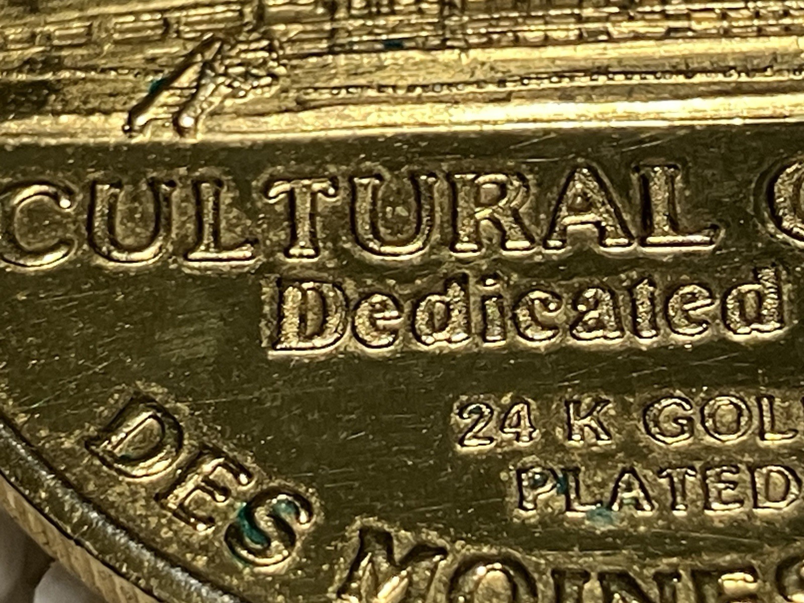 VTG 1987 Iowa State Fair 24K Gold Plated Token Coin Cultural Center Medallion