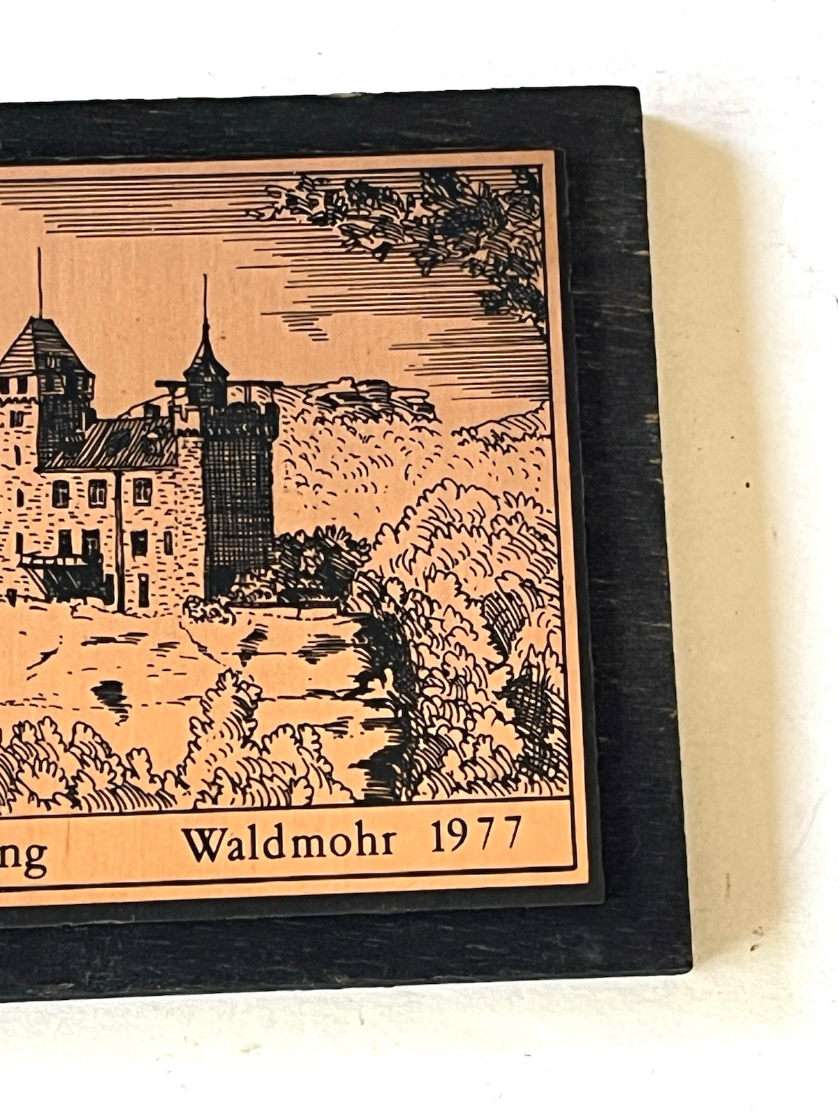 Volkswanderung Hike Walk Plaque Germany 1977 Waldmohr Burg Berwartstein Vintage