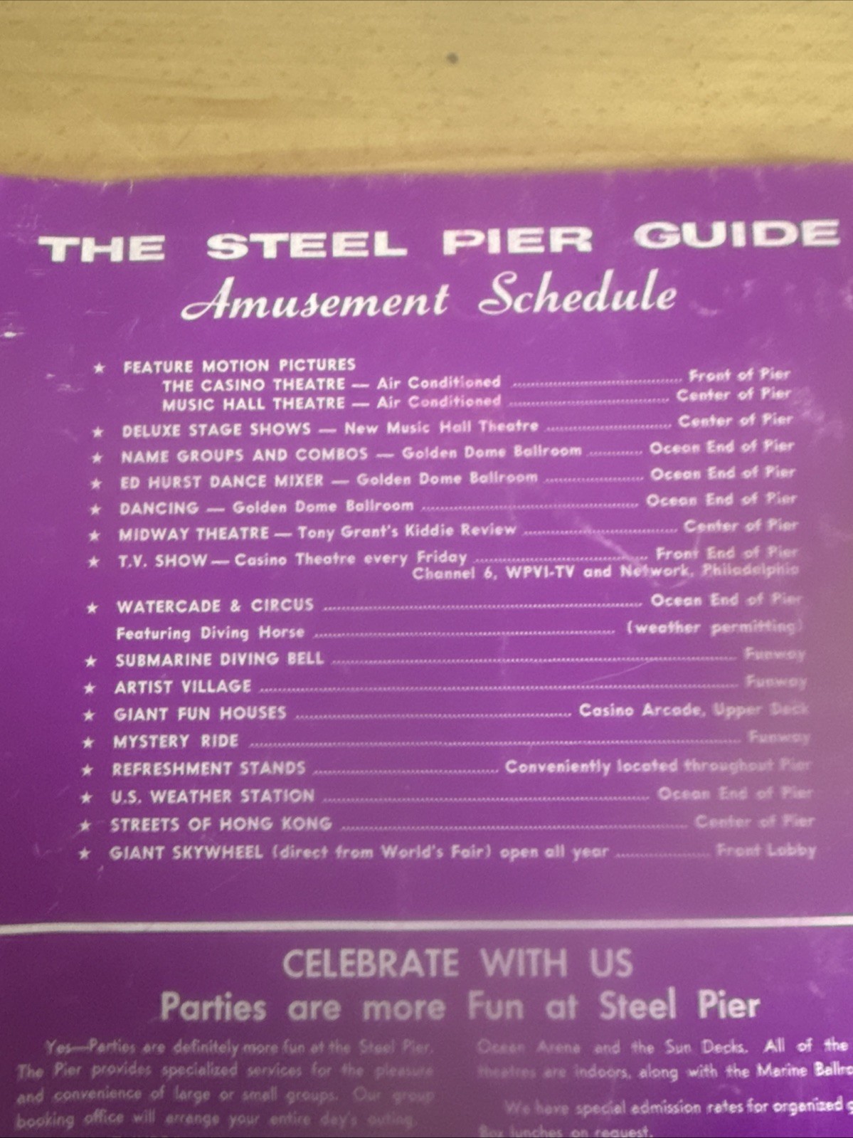 ATLANTIC CITY NJ STEEL PIER MAGAZINE – 1969 SCHEDULE ATTRACTIONS – LOOK
