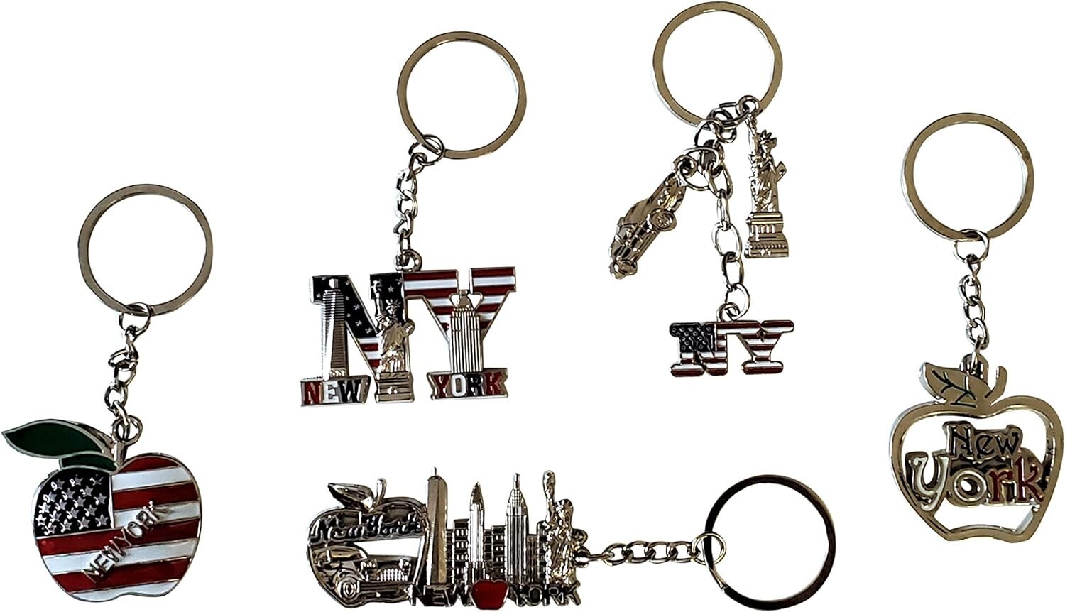 12 Pack New York City Metal Keychains NYC KeyRing Souvenir Gift 4pc Bottleopener