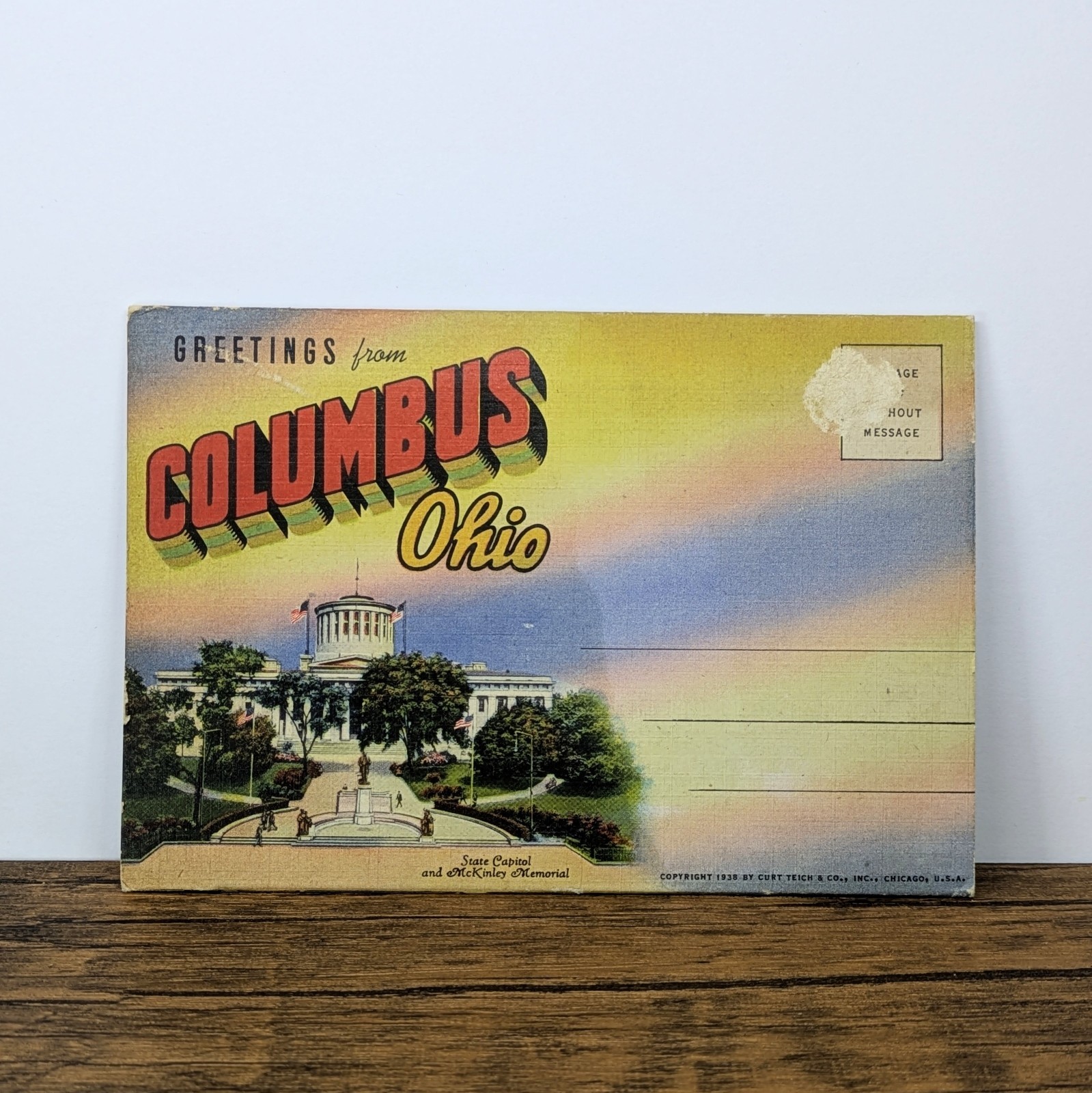 Vintage – 1938 Columbus Ohio Souvenir Postcard Photo Folder