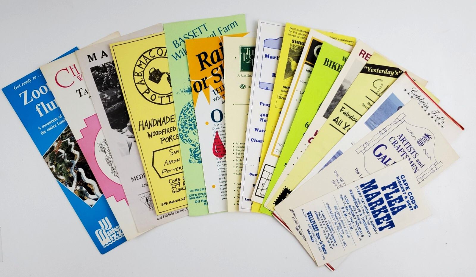 1980s Cape Cod Rockport Vineyard Gloucester MA Vtg Travel Tourist Flyer Lot